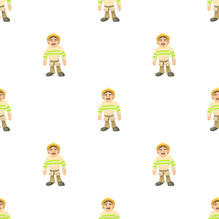 Standing firefighter pattern seamless background texture repeat wallpaper geometric vectorのイラスト素材