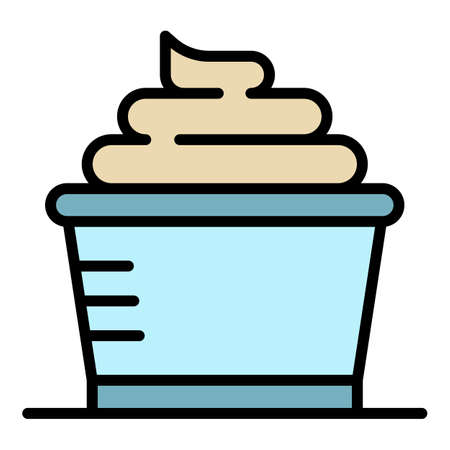 Hair dye paint icon. Outline hair dye paint vector icon color flat isolatedのイラスト素材