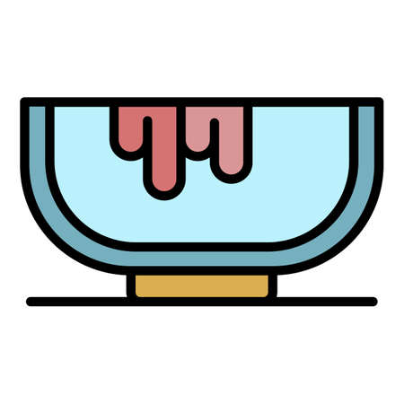 Plate hair dye icon. Outline plate hair dye vector icon color flat isolatedのイラスト素材