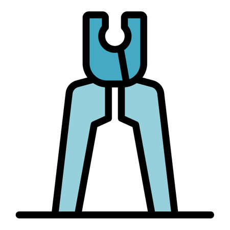 Veterinar pliers icon. Outline veterinar pliers vector icon color flat isolatedのイラスト素材