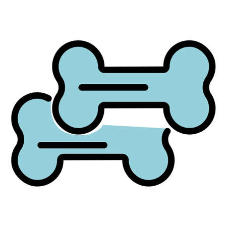 Dog bones icon. Outline dog bones vector icon color flat isolatedのイラスト素材