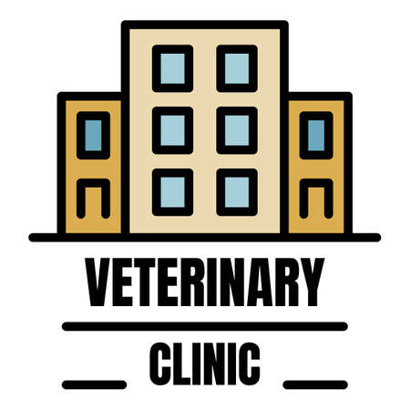 Veterinary clinic  . Outline veterinary clinic vector   color flat isolatedのイラスト素材