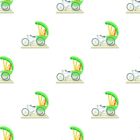 Indian bicycle pattern seamless background texture repeat wallpaper geometric vectorのイラスト素材