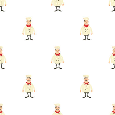 Smiling chef pattern seamless background texture repeat wallpaper geometric vectorのイラスト素材