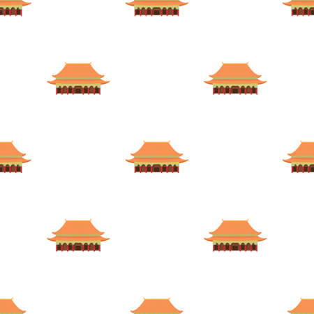 Pagoda temple pattern seamless background texture repeat wallpaper geometric vectorのイラスト素材