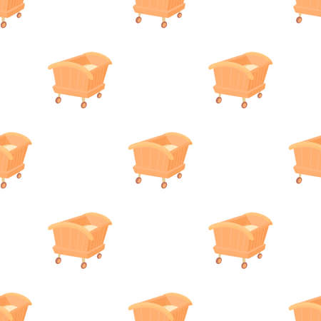 Wooden baby cot pattern seamless background texture repeat wallpaper geometric vectorのイラスト素材