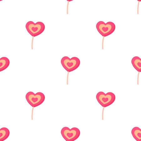 Lollipop heart pattern seamless background texture repeat wallpaper geometric vectorのイラスト素材