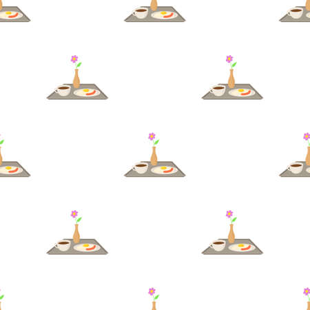 Breakfast in bed pattern seamless background texture repeat wallpaper geometric vectorのイラスト素材