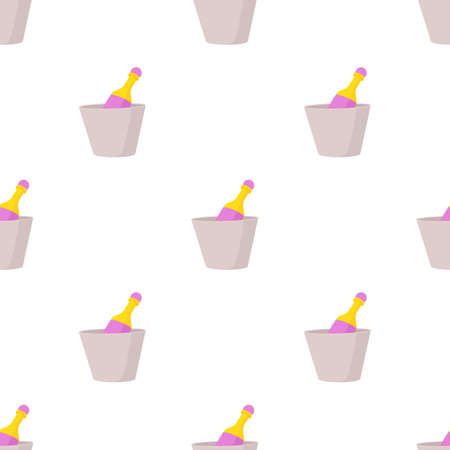 Champagne in bucket pattern seamless background texture repeat wallpaper geometric vectorのイラスト素材