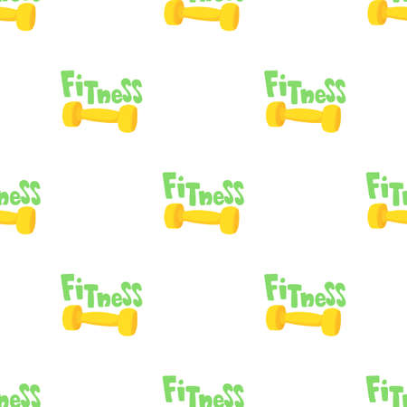 Fitness dumbbell pattern seamless background texture repeat wallpaper geometric vectorのイラスト素材