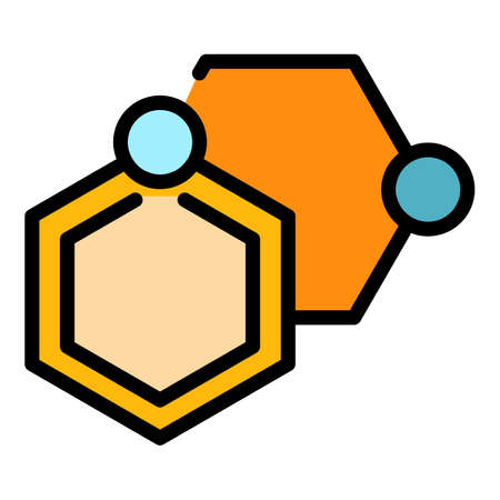 Modified food cells icon. Outline modified food cells vector icon color flat isolatedのイラスト素材