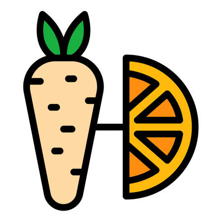 Gmo carrot icon. Outline gmo carrot vector icon color flat isolatedのイラスト素材