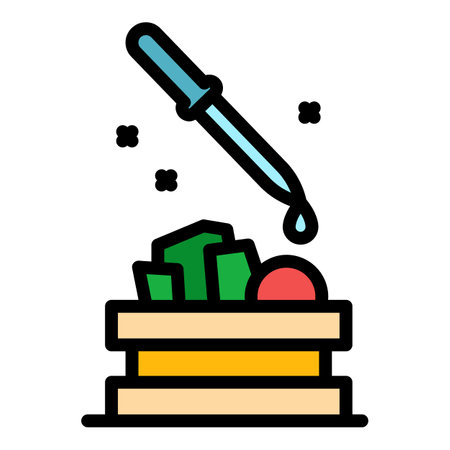 Genetic engineering food icon. Outline genetic engineering food vector icon color flat isolatedのイラスト素材