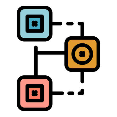 Leader team interaction icon. Outline leader team interaction vector icon color flat isolatedのイラスト素材