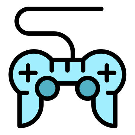 Joystick interactive tv icon. Outline joystick interactive tv vector icon color flat isolated
