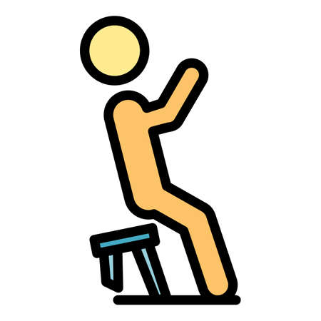 Careless person chair icon. Outline careless person chair vector icon color flat isolatedのイラスト素材