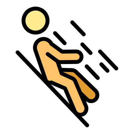 Careless person on ground icon. Outline careless person on ground vector icon color flat isolatedのイラスト素材