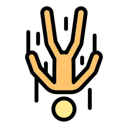 Person fall icon. Outline person fall vector icon color flat isolatedのイラスト素材