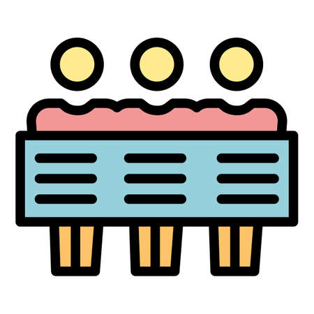 Protest people icon. Outline protest people vector icon color flat isolatedのイラスト素材