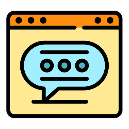 Web report icon. Outline web report vector icon color flat isolatedのイラスト素材