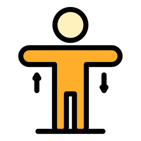 Balance body sense icon. Outline balance body sense vector icon color flat isolatedのイラスト素材