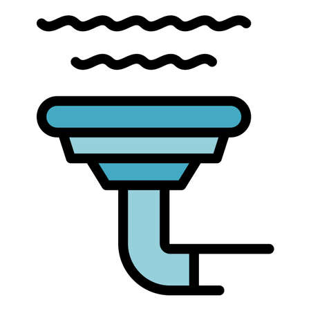 Energy pool pump icon. Outline energy pool pump vector icon color flat isolatedのイラスト素材