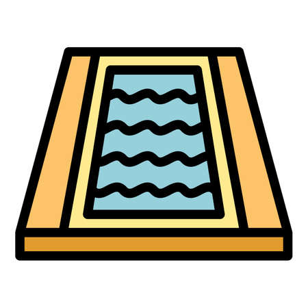 Sport swimming pool icon. Outline sport swimming pool vector icon color flat isolatedのイラスト素材