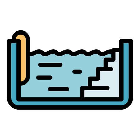 Service pool icon. Outline service pool vector icon color flat isolatedのイラスト素材