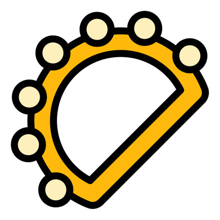 Concert tambourine icon. Outline concert tambourine vector icon color flat isolatedのイラスト素材