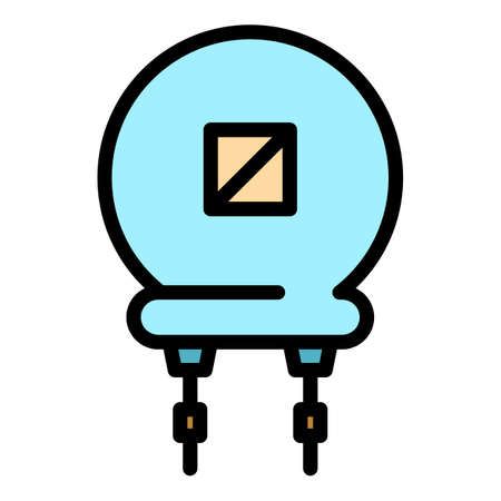 System resistor icon. Outline system resistor vector icon color flat isolatedのイラスト素材