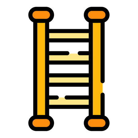 Fixed ladder icon. Outline fixed ladder vector icon color flat isolatedのイラスト素材