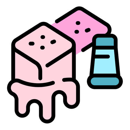 Salt and caramel icon. Outline salt and caramel vector icon color flat isolatedのイラスト素材