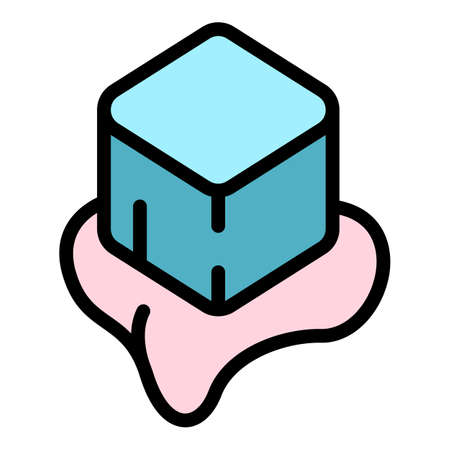 Piece of caramel icon. Outline piece of caramel vector icon color flat isolatedのイラスト素材