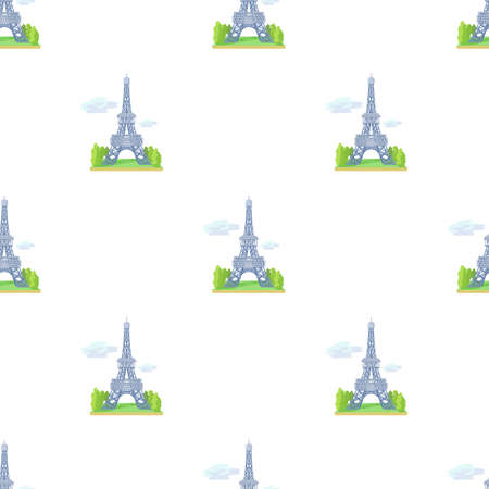 Eiffel tower pattern seamless background texture repeat wallpaper geometric vectorのイラスト素材