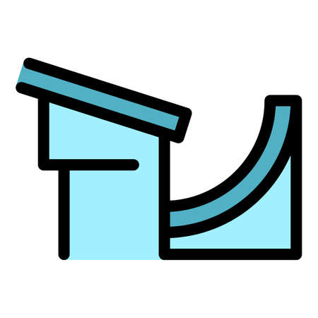 Building gutter icon. Outline building gutter vector icon color flat isolatedのイラスト素材