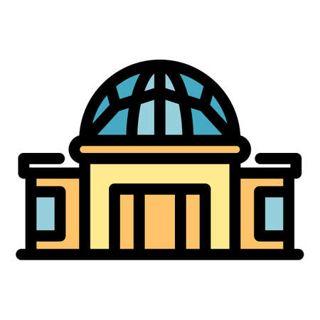 Planetarium icon. Outline planetarium vector icon color flat isolatedのイラスト素材