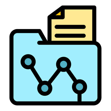 Office file folder icon. Outline office file folder vector icon color flat isolatedのイラスト素材