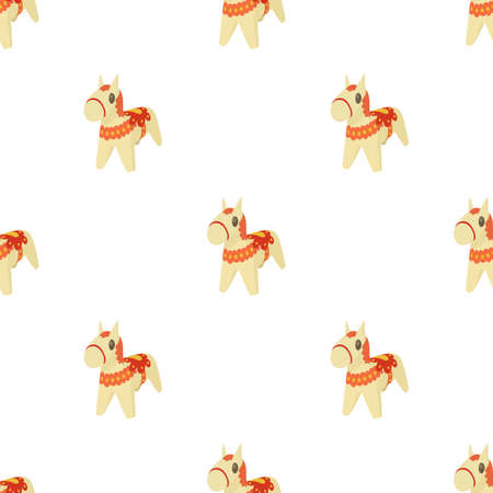Toy horse pattern seamless background texture repeat wallpaper geometric vectorのイラスト素材