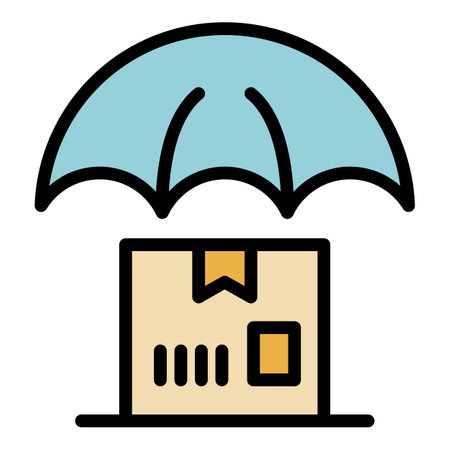 Protected sales icon. Outline protected sales vector icon color flat isolatedのイラスト素材