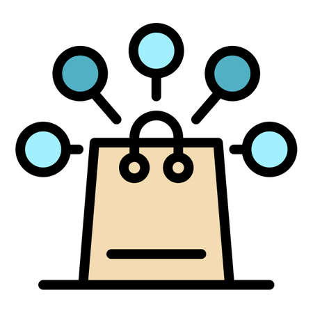 Marketing sales icon. Outline marketing sales vector icon color flat isolatedのイラスト素材