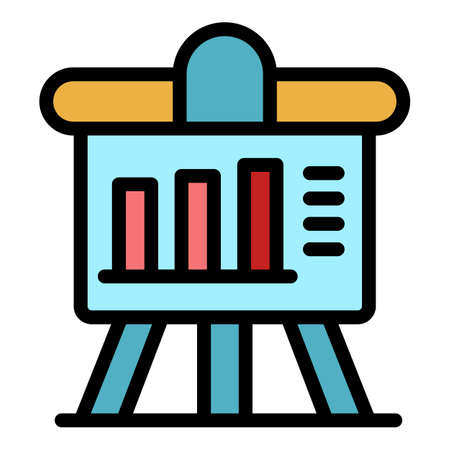 Board management results icon. Outline board management results vector icon color flat isolatedのイラスト素材