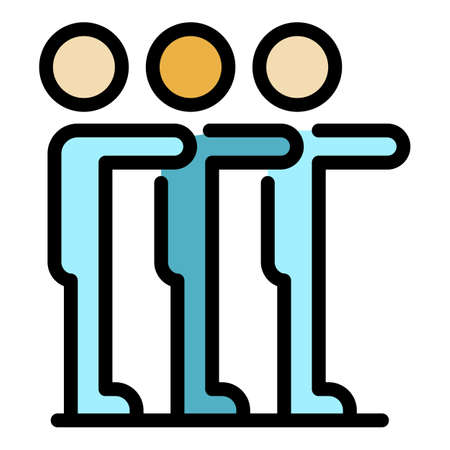 Marketing team icon. Outline marketing team vector icon color flat isolatedのイラスト素材