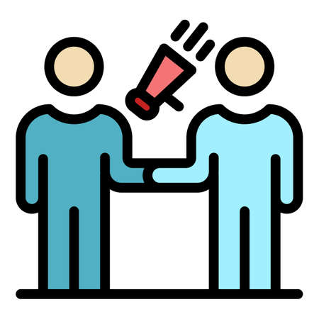 Social media specialist icon. Outline social media specialist vector icon color flat isolatedのイラスト素材