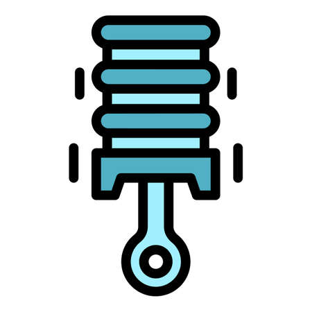 Motor car piston icon. Outline motor car piston vector icon color flat isolatedのイラスト素材