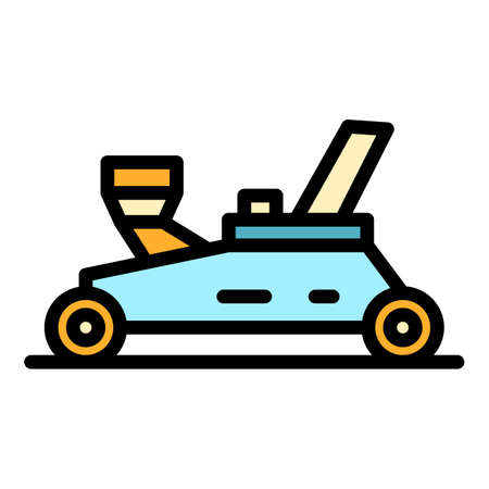 Wheels jack screw icon. Outline wheels jack screw vector icon color flat isolatedのイラスト素材