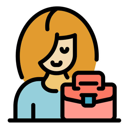 Tourism manager icon. Outline tourism manager vector icon color flat isolatedのイラスト素材