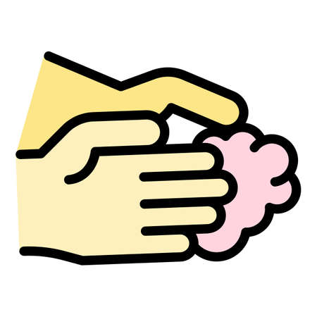 Hands wash icon. Outline hands wash vector icon color flat isolatedのイラスト素材