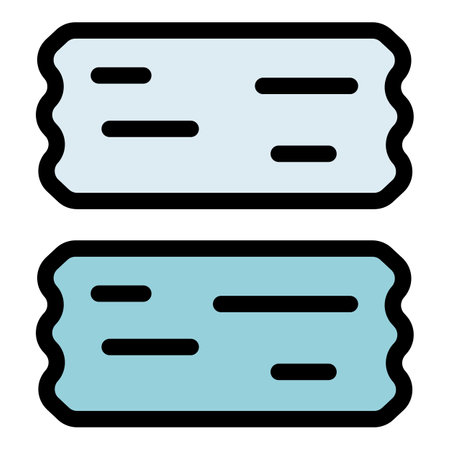 Two pieces of adhesive tape icon. Outline two pieces of adhesive tape vector icon color flat isolatedのイラスト素材