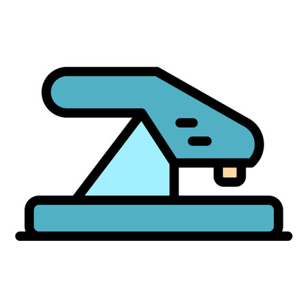 Desktop hole punch icon. Outline desktop hole punch vector icon color flat isolatedのイラスト素材