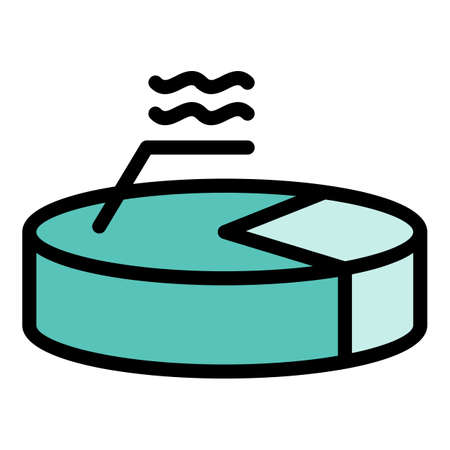 Finance pie chart icon. Outline finance pie chart vector icon color flat isolatedのイラスト素材